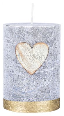 Donau HOME Świeca słupek Golden Heart, 70x100mm, grafitowy