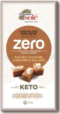 Sole Czekolada Mleczna Bez Dodatku Cukru Słony Karmel Ze Stewią Keto 100 G