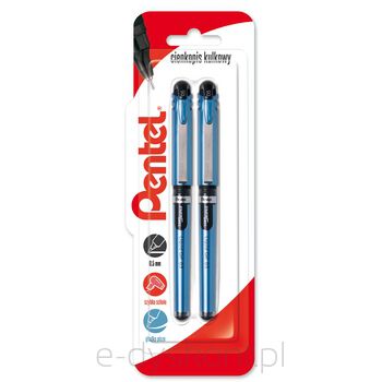 Pentel Cienkopis kulkowy EnerGel BLN15 - czarny x 2 sztuki