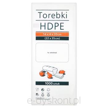 Hdpe Torebki Spożywcze 14X4X35 Cm 1000 Sztuk