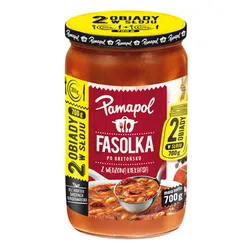 Pamapol Fasolka Po Bretońsku Z Wędzoną Kiełbasą 700G Dwa Obiady W Słoju