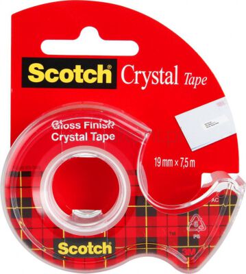 Scotch Taśma Biurowa Crystal Clear (6-1975), transparentna, 19mm, 7, 5m