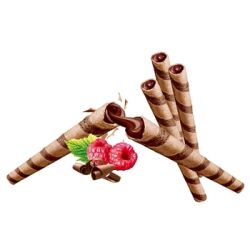 TAGO RURKI Waflowe z kremem czekoladowo - malinowym 150g