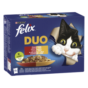 Felix Duo Karma Dla Kotów Wiejskie Smaki W Galaretce 1,02 Kg (12 X 85 G)