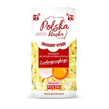 Bartolini Makaron Polska Kluska 1 jajeczny z jajami z wolnego wybiegu 400g - wstążka