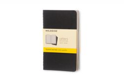 Zestaw 3 Zeszytów Moleskine Cahier Journals P (9x14cm) w kratkę, 64 strony, czarny