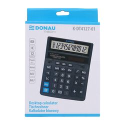 Donau Kalkulator biurowy TECH, 12-cyfr. wyświetlacz, wym. 203x158x31 mm, czarny