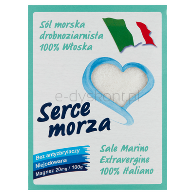 Sól Morska Cuor Di Mare Niejodowana Drobna Zielona 1Kg