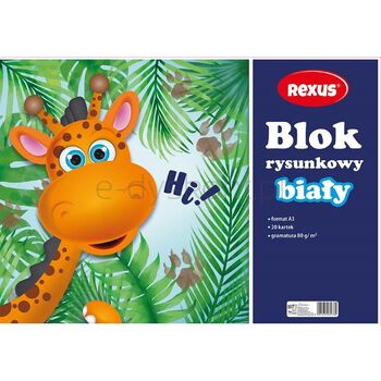 Rexus Blok rysunkowy biały 20 kartek, A3, 