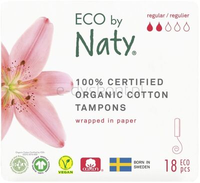 Eco By Naty Ekologiczne tampony, regular, 18 szt