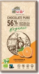 Sole Czekolada Gorzka 56% Kakao Z Pomarańczą Bio 100 G