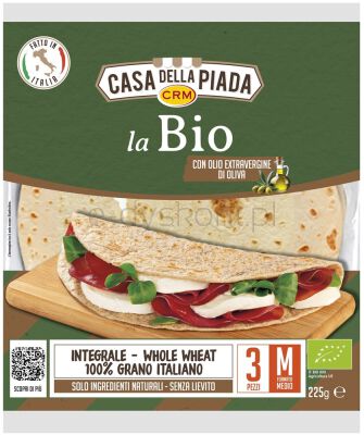 Casa Della Piada Piadina Pszenna Pełnoziarnista Bio 225 G (3 Szt)