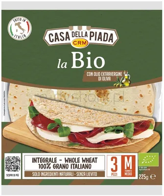 Piadina pszenna pełnoziarnista BIO 225 g (3 szt)