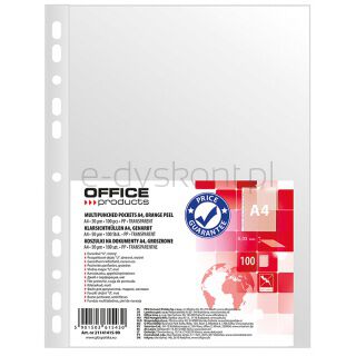 Office Products Koszulki na dokumenty PP, A4, groszkowe, 50mikr., 100szt.