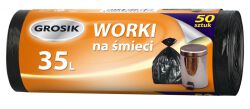 Grosik Worki na śmieci HDPE, 35l, 50 szt., czarne