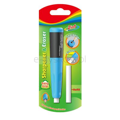 Keyroad Temperówka plastikowa z gumką Keyroad, średnica: 8mm, Wkład, blister
