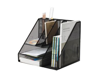 Q-Connect Organizer Z Przybornikiem Office Set, Metalowy, A4, Czarny