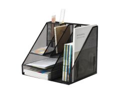 Q-Connect Organizer Z Przybornikiem Office Set, Metalowy, A4, Czarny