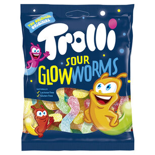 Trolli Sour Glowworms Robaczki Żelki O Smaku Owocowym W Kwaśnej Posypce 100G