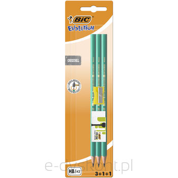 BIC Evolution Original 650 HB Ołówek bez gumki zestaw blister 3+1+1 sztuki