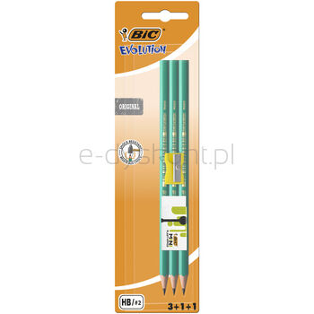 Bic Ołówek bez gumki Evolution Original 650 HB zestaw blister 3+1+1 sztuki