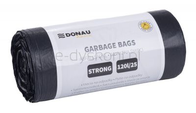 Donau Home Worki na śmieci mocne (LDPE), 120l, 25 szt., czarne