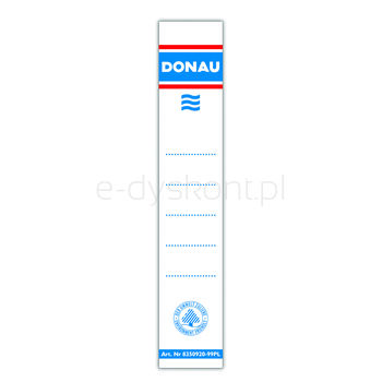 Etykiety wsuwane do segregatora DONAU 48x153mm dwustronne 20szt