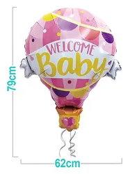 Balon PARTY GO Welcome Baby, 79cm, 1 szt., różowy