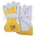 Rękawice robocze DONAU SAFETY DS-DOKBASIC, doker, dwoina bydlęca, rozm. 10,5/XL, szaro-żółte - 4