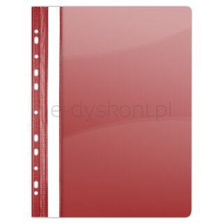 Donau Skoroszyt PVC, A4, twardy, 150/160mikr., wpinany, czerwony