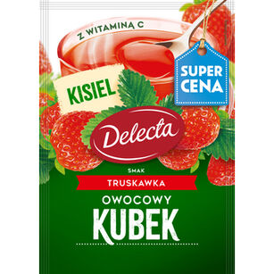 Delecta Owocowy Kubek Kisiel Gładki smak truskawkowy 30g 