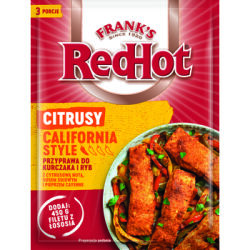 California Frnak's Przyprawa do kurczaka i ryb z cytrusową nutą , sosem sojowym i pieprzem cayenne Citrusy red hot 20g
