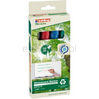 Edding Marker do tablic e-28/4 s ecoline, 4 szt., 1,5-3mm, 4 szt., mix kolorów