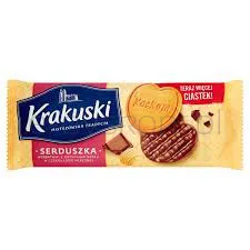 Krakuski Herbatniki Serduszka w czekoladzie mlecznej 171g