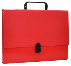 Office Products Teczka-Pudełko Pp, A4/5Cm, Z Rączką I Zamkiem, Czerwona 
