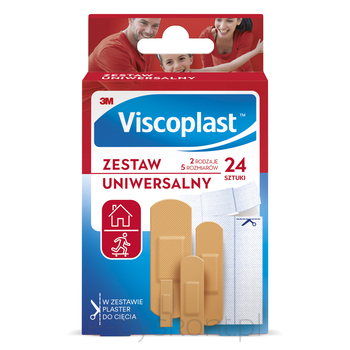 Viscoplast Zestaw Uniwersalny, Zestaw Plastrów, 5 Rozmiarów, Pudełko/24 Szt.