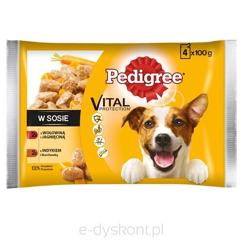 Pedigree Adult Wołowina , Jagnięcina/Indyk, Marchewka 4X100G