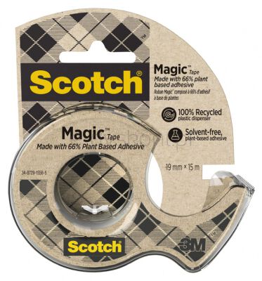 Scotch Taśma Biurowa Magic™ Greener Choice (9-1915D), Matowa, 19Mm, 15M, 1 Rolka, Podajnik