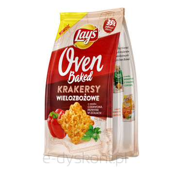 Lays Oven Baked Krakersy Wielozbożowe Czerwona Papryka W Ziołach 80G