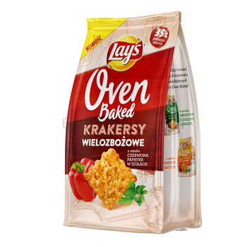 Lay's Oven Baked Krakersy Wielozbożowe Czerwona Papryka W Ziołach 80G