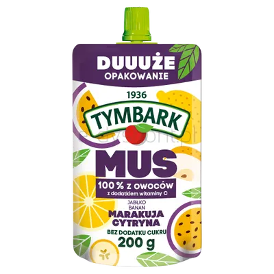 Tymbark Mus 100% Jabłko Banan Marakuja Cytryna 200 G