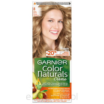 Garnier Color Naturals 8 Jasny Blond, Odżywcza Farba Do Włosów, Do 100% Pokrycia Siwych Włosów