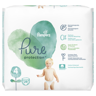 Pampers Pure Protection, R4, 28 pieluch, 9-14 kg