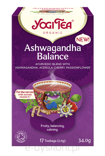 Herbatka Ajurwedyjska Równowaga Z Ashwagandhą (Ashwagandha Balance) Bio (17 X 2 G) 34 G - Yogi Tea [BIO]