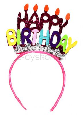 Part Go Opaska Happy Birthday, 24cm, 1 szt., mix kolorów