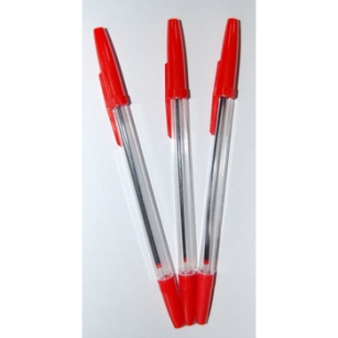 Komplet długopisów cristal 3 sztuki kolor czerwony