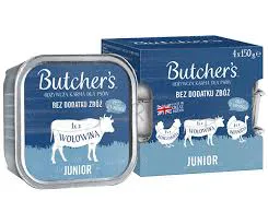 Butcher's Original Junior Karma dla szczeniaka, mix smaków, pasztety, 4x150g
