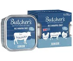 Butcher's Original Junior Karma dla szczeniaka, mix smaków, pasztety, 4x150g