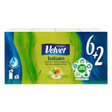 Velvet Chusteczki Higieniczne Balsam Ekstrakt Szt. 6+2