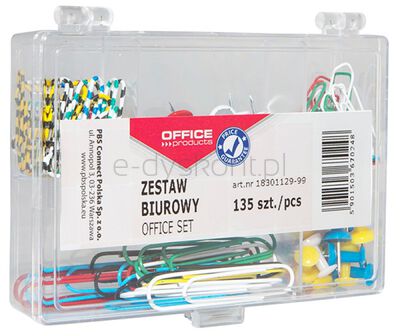 Office Products Zestaw biurowy (pinezki i spinacze) mix 135szt.